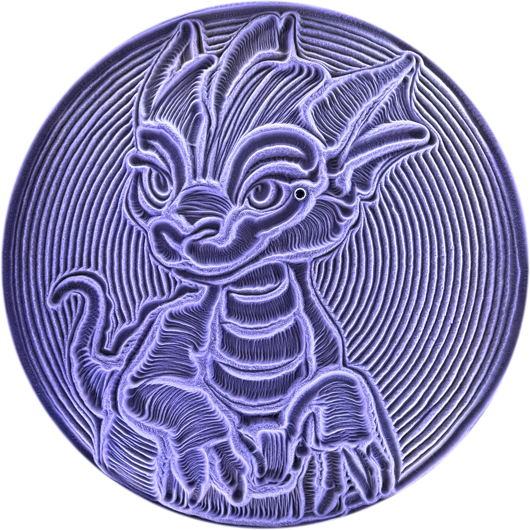 Dragon Jr. pattern traced in sand