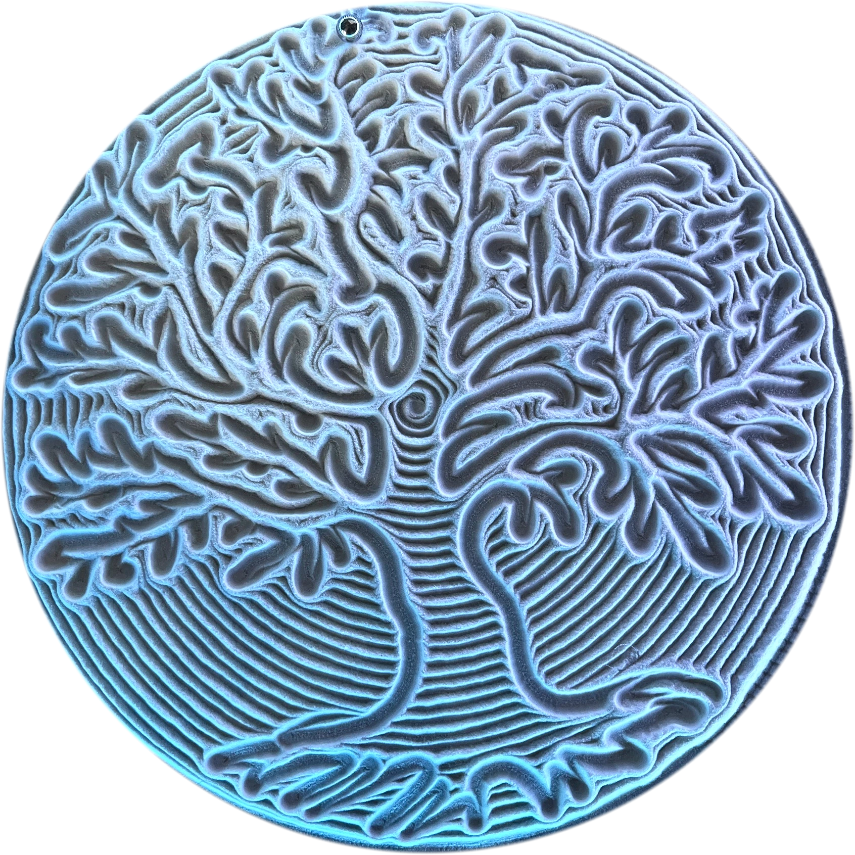 Tree of life pattern traced in sand