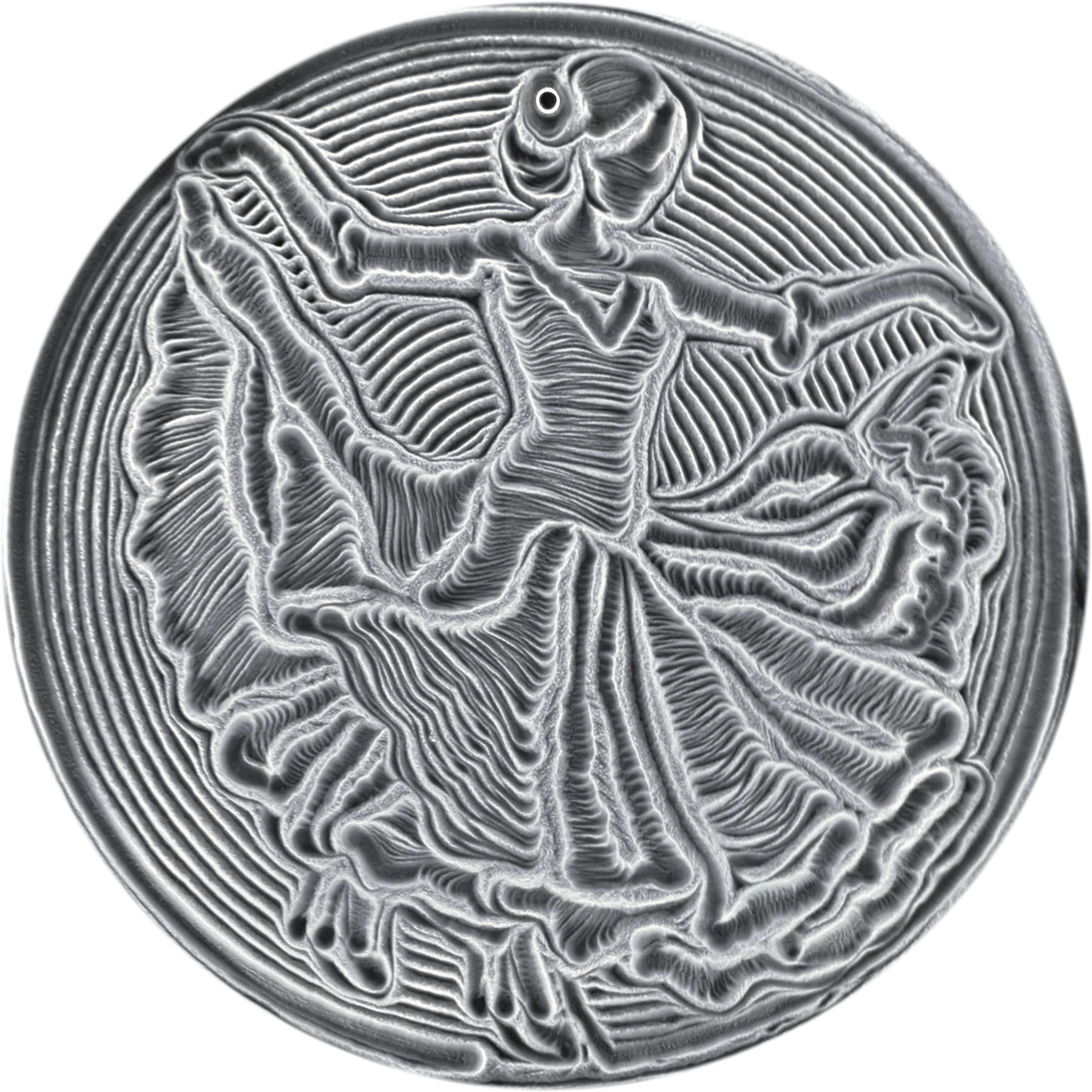Dancer pattern traced in sand